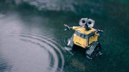 Robot in a puddle